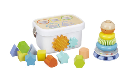 Amazon Basics Holzspielzeug Set 16-teilig Mehrfarbig