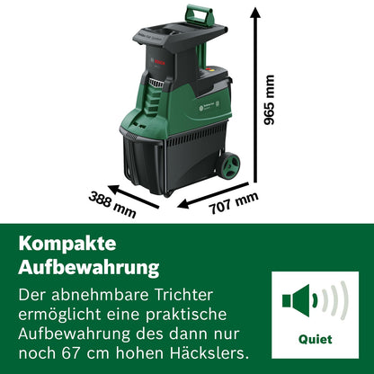 Bosch Turbinenhäcksler AXT 25 TC (2.500 W; geeignet für Holz und harte Gartenabfälle; inklusive Gartenhandschuhe; integrierte Fangbox 53 l; in Karton) – Amazon Edition