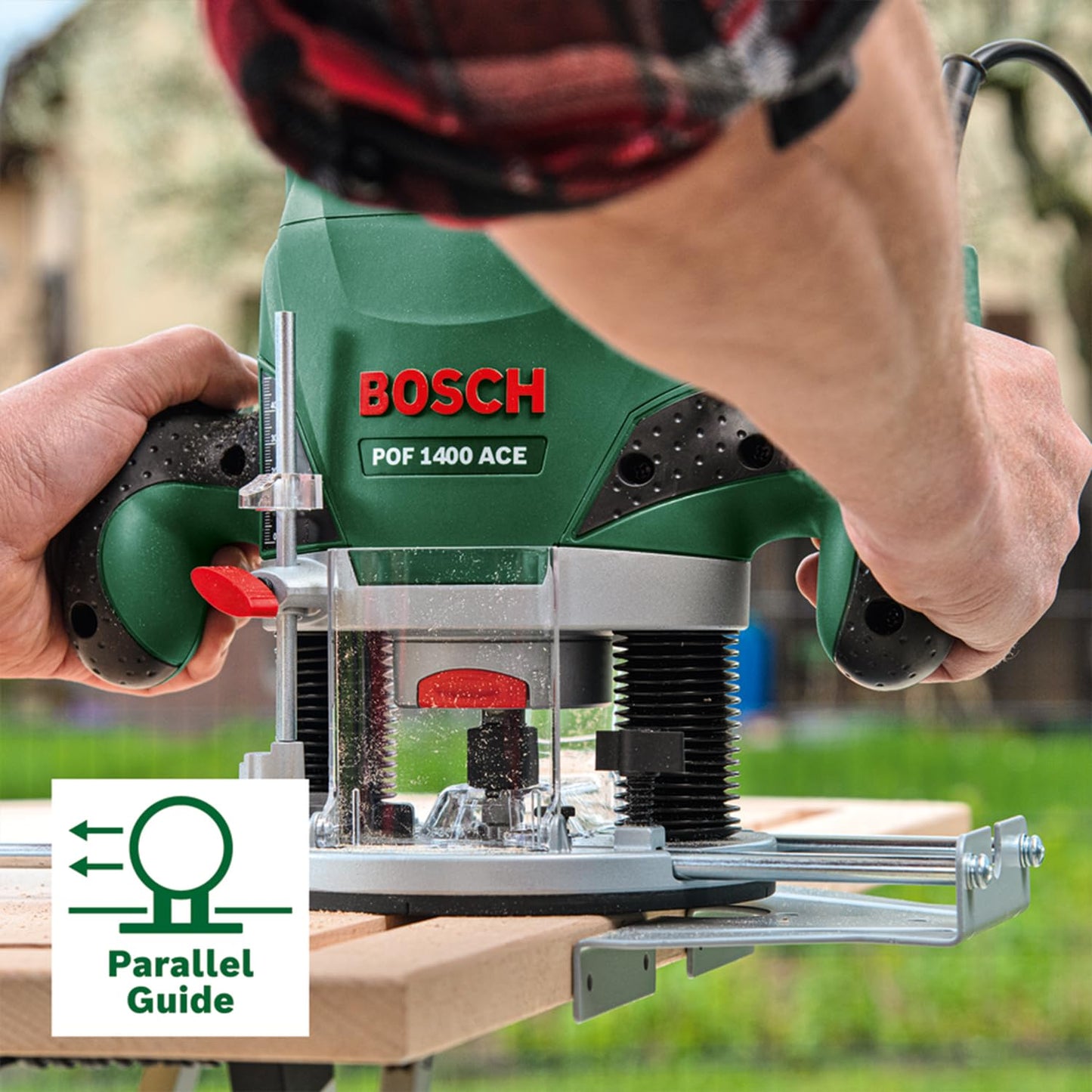 Bosch Oberfräse POF 1400 ACE (1.400 Watt, im Koffer)