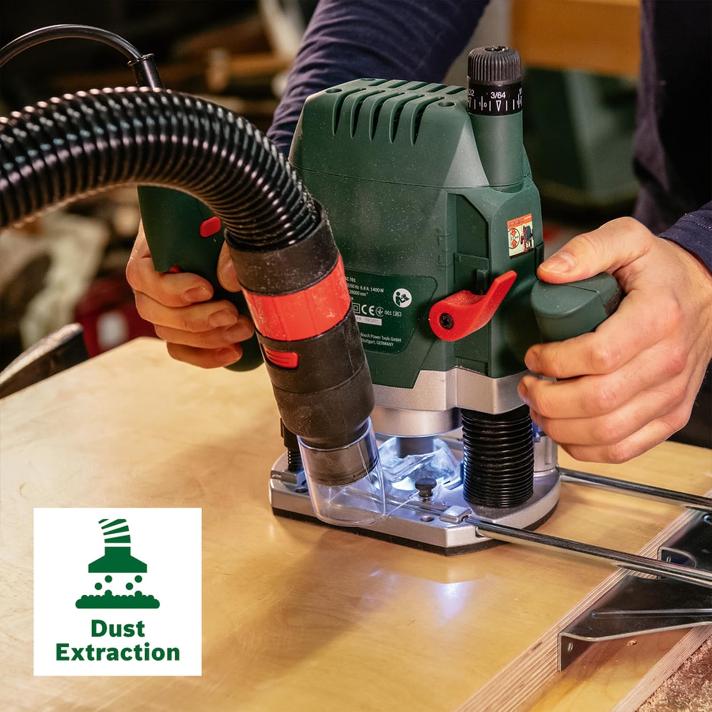 Bosch Oberfräse POF 1400 ACE (1.400 Watt, im Koffer)