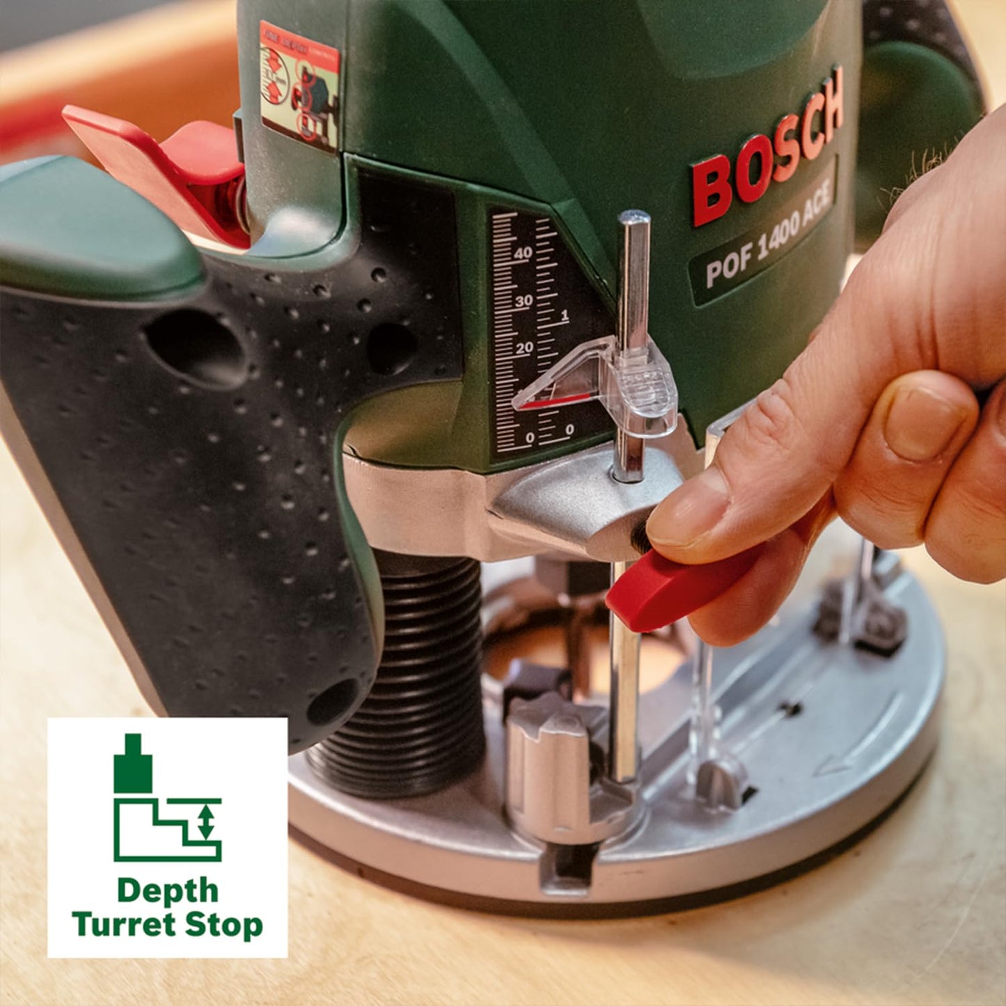 Bosch Oberfräse POF 1400 ACE (1.400 Watt, im Koffer)