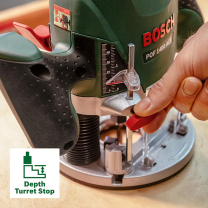 Bosch Oberfräse POF 1400 ACE (1.400 Watt, im Koffer)