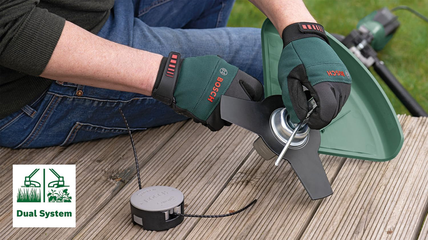 Bosch Freischneider AFS 23-37 (3-Flügel-Messer, Spule für Schneidfäden, 3 Schneidfäden, Zusatzgriff, Schutzhaube, Karton, 1000 Watt)