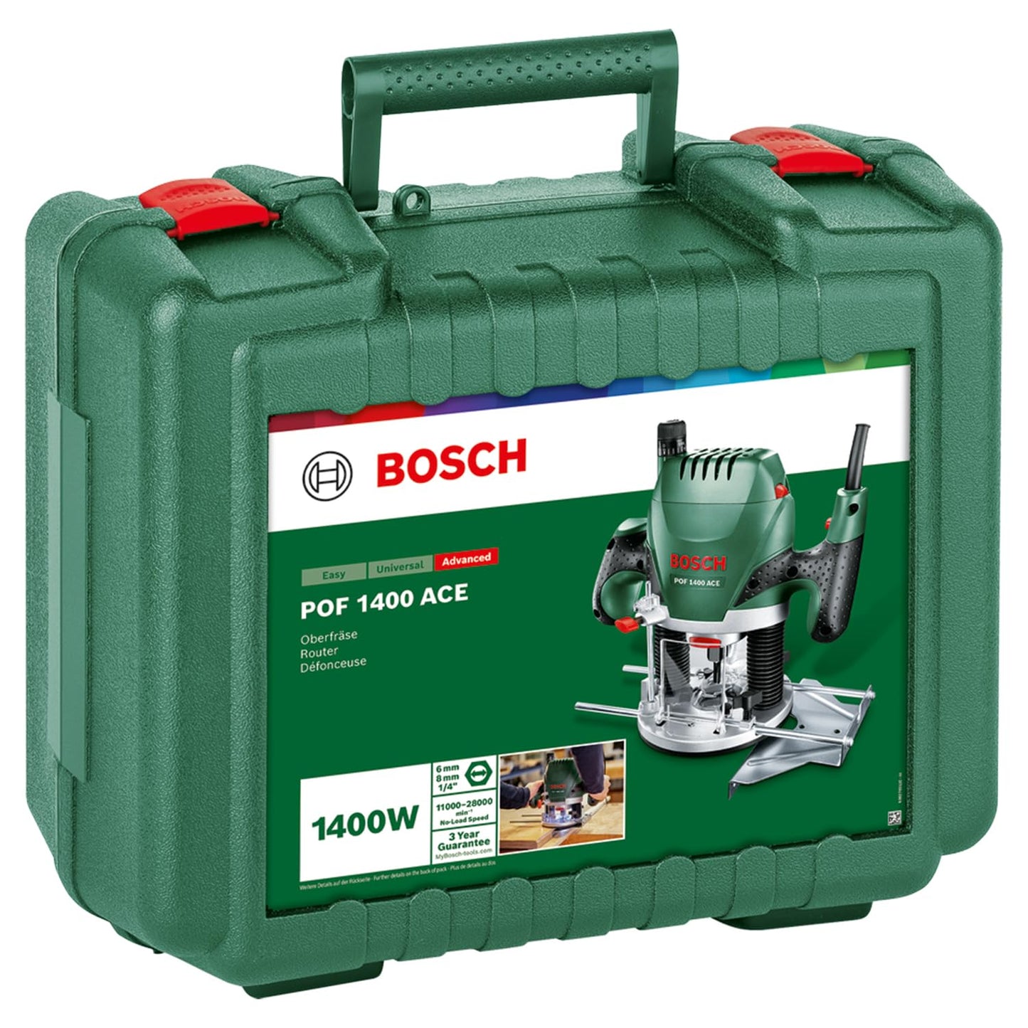 Bosch Oberfräse POF 1400 ACE (1.400 Watt, im Koffer)