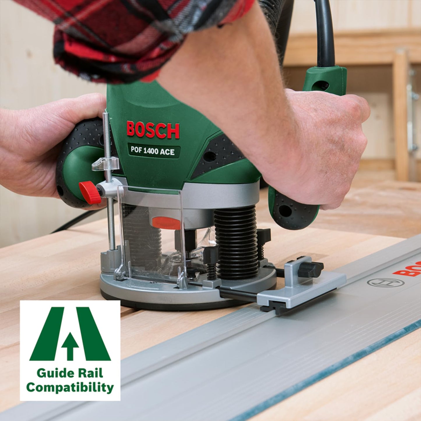 Bosch Oberfräse POF 1400 ACE (1.400 Watt, im Koffer)